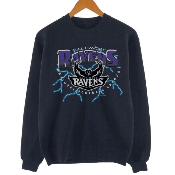 1996 Vintage Baltimore Ravens Lightning Rare Jackson NFL Football Sweatshirt - Picture 1 of 2